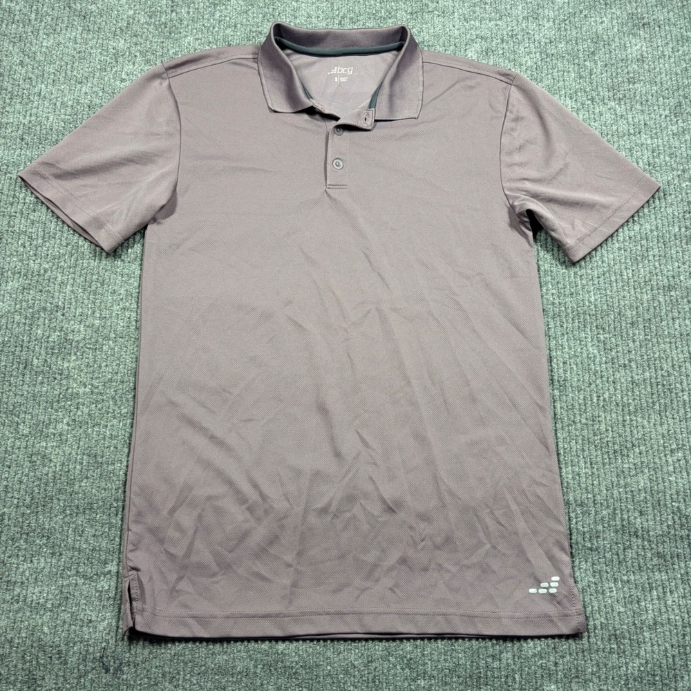BCG Shirt Mens S Performance Polo Shirt  Purple Short Sleeve Athletic Golf Top